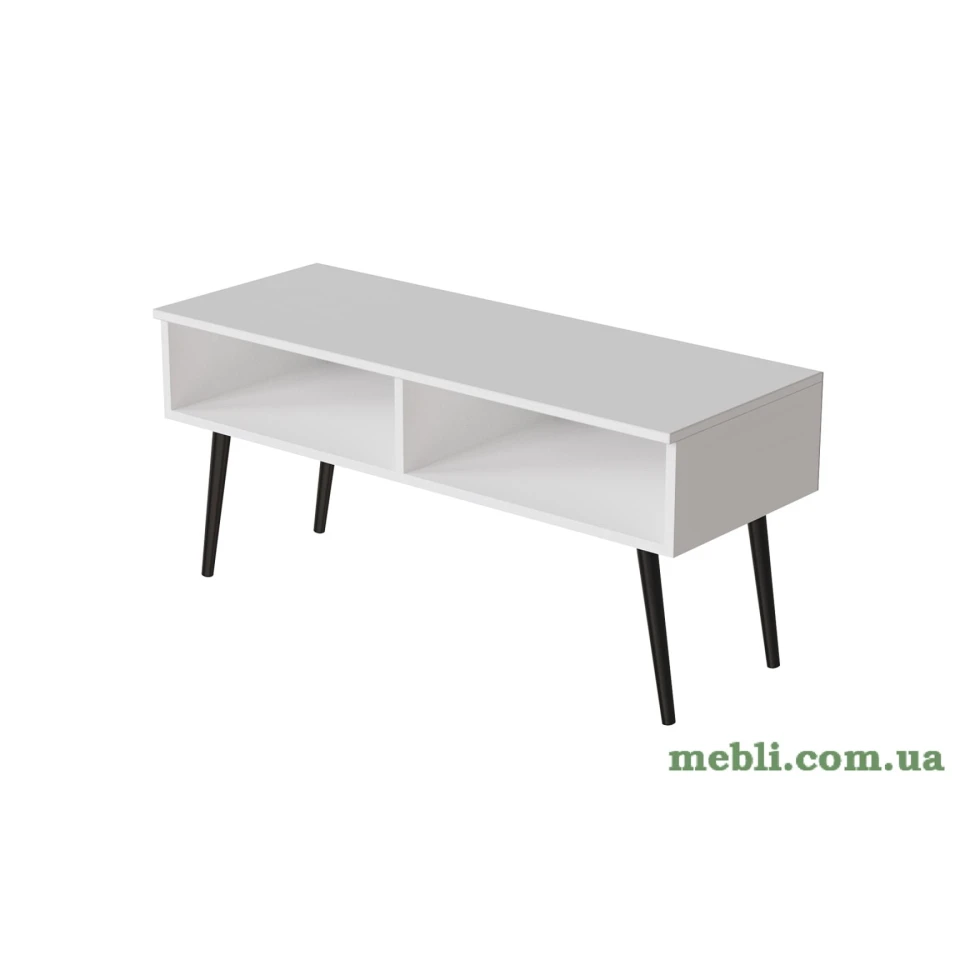 Тумба під ТВ Невада Ferrum-decor 45x100x38 Чорний метал ДСП Білий