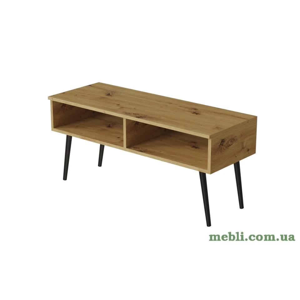 Тумба під ТВ Невада Ferrum-decor 45x100x38 Чорний метал ДСП Дуб Артизан