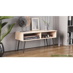 Тумба під ТВ Невада Ferrum-decor 45x100x38 Чорний метал ДСП Дуб Сан-Марино