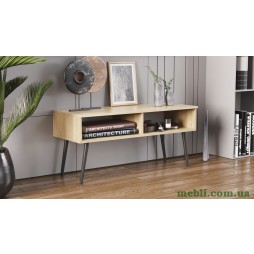 Тумба під ТВ Невада Ferrum-decor 45x100x38 Чорний метал ДСП Дуб Сонома