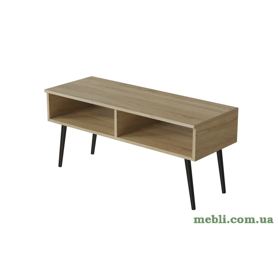 Тумба під ТВ Невада Ferrum-decor 45x100x38 Чорний метал ДСП Дуб Сонома