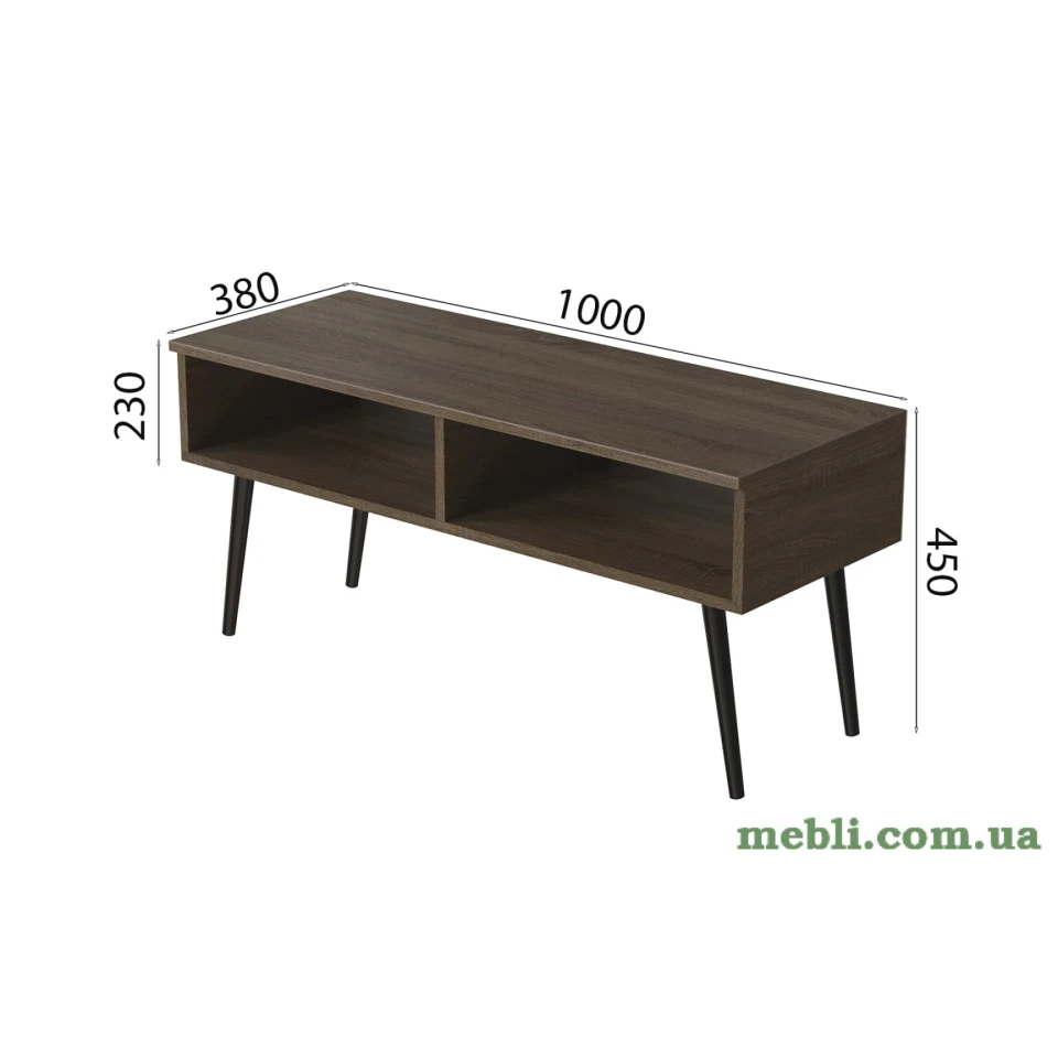 Тумба під ТВ Невада Ferrum-decor 45x100x38 Чорний метал ДСП Дуб Сонома Трюфель