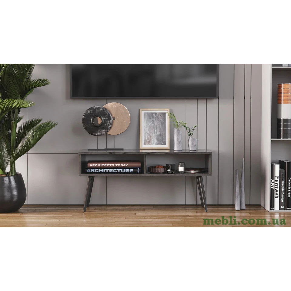 Тумба під ТВ Невада Ferrum-decor 45x100x38 Чорний метал ДСП Сосна Кембра
