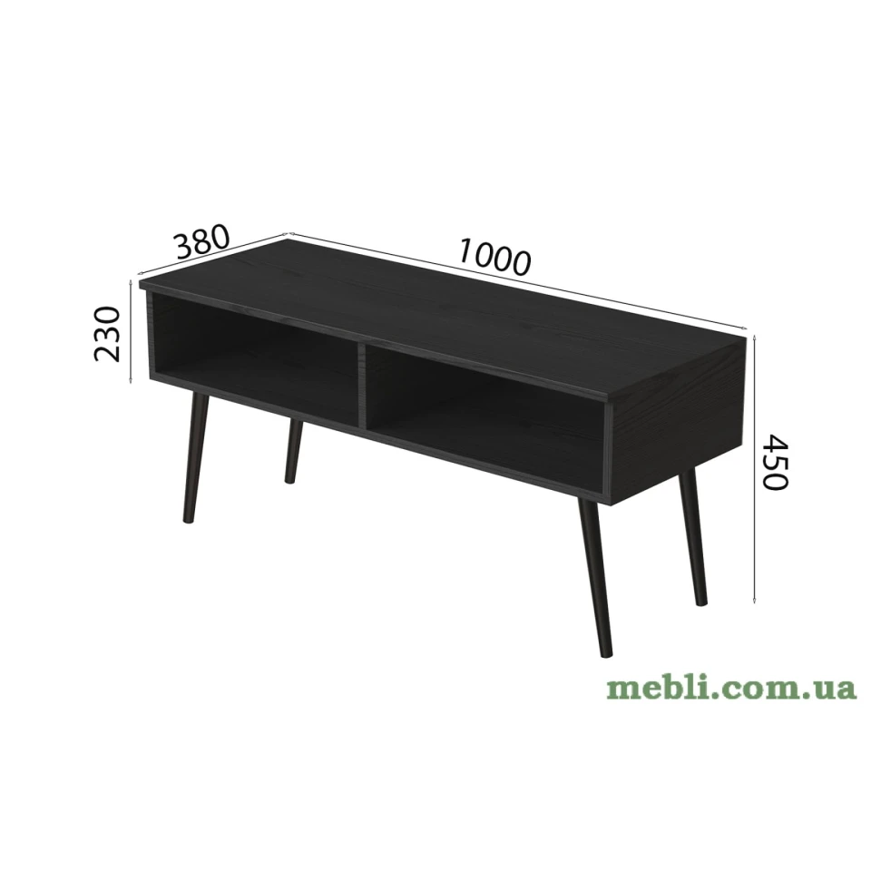 Тумба під ТВ Невада Ferrum-decor 45x100x38 Чорний метал ДСП Сосна Кембра