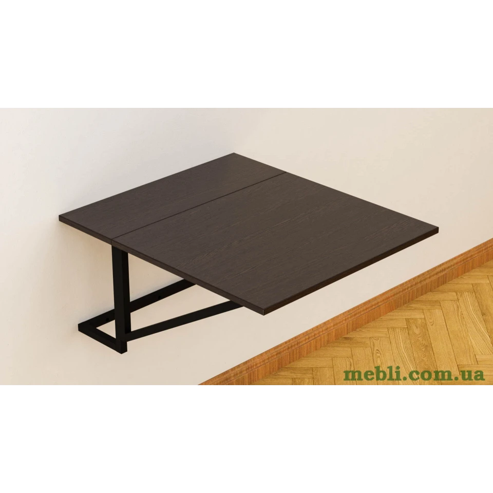 Стіл розкладний Олександр 3 Ferrum-decor 750x600x700 Чорний метал ДСП Венге Магія