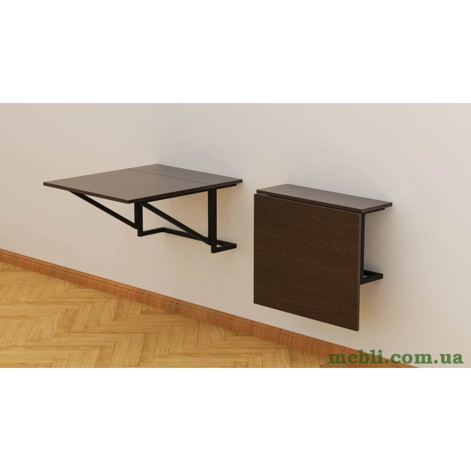Стіл розкладний Олександр 3 Ferrum-decor 750x600x700 Чорний метал ДСП Венге Магія