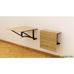 Стіл розкладний Олександр 4 Ferrum-decor 750x600x700 Чорний метал ДСП Дуб Сонома