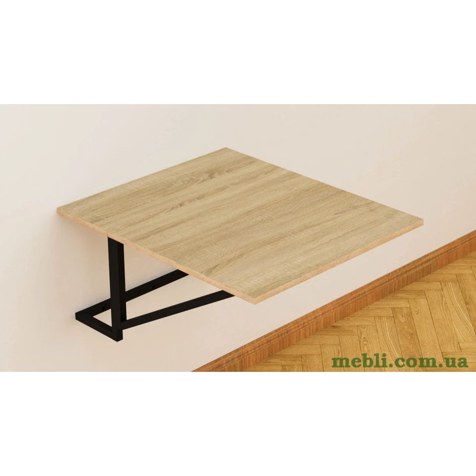 Стіл розкладний Олександр 4 Ferrum-decor 750x600x700 Чорний метал ДСП Дуб Сонома