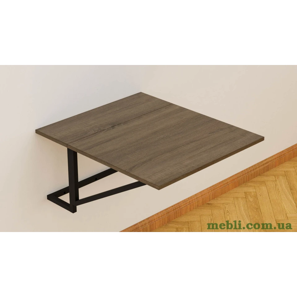 Стіл розкладний Олександр 5 Ferrum-decor 750x600x700 Чорний метал ДСП Дуб Сонома Трюфель