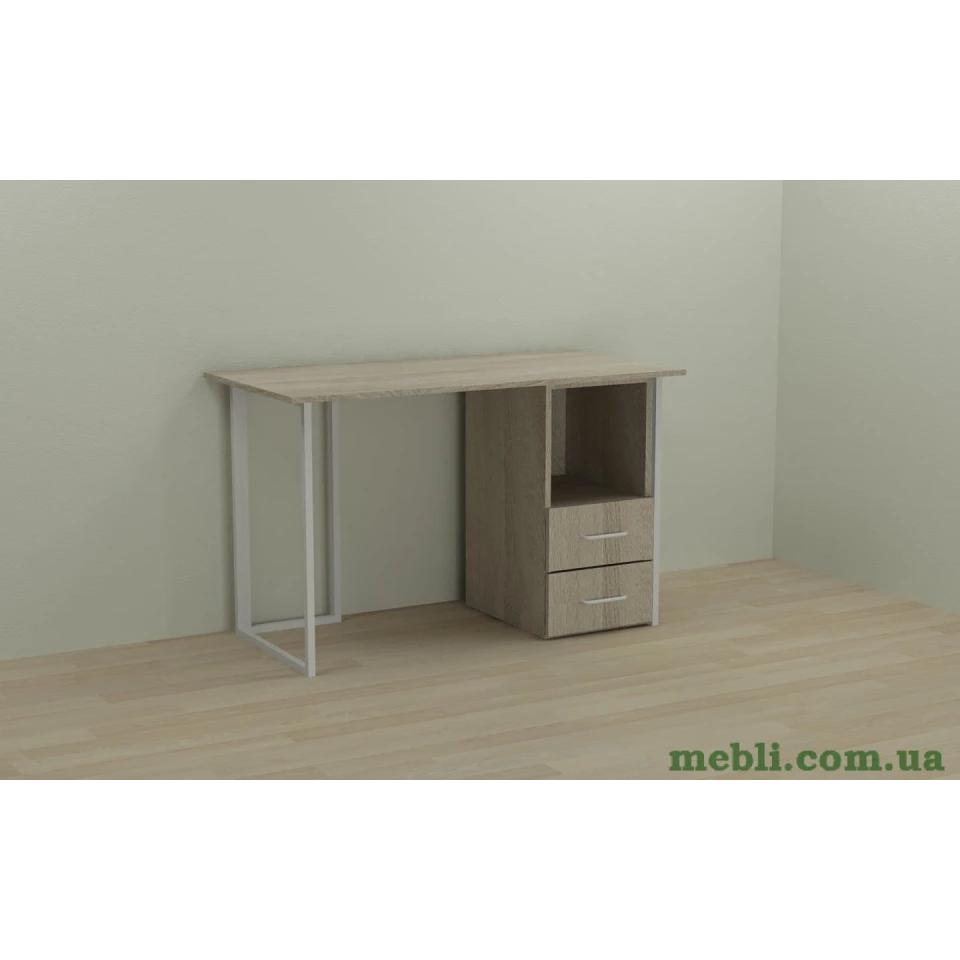 Комп'ютерний стіл Ferrum-decor Отто 75x140x70 білий ДСП Дуб Сонома 16мм