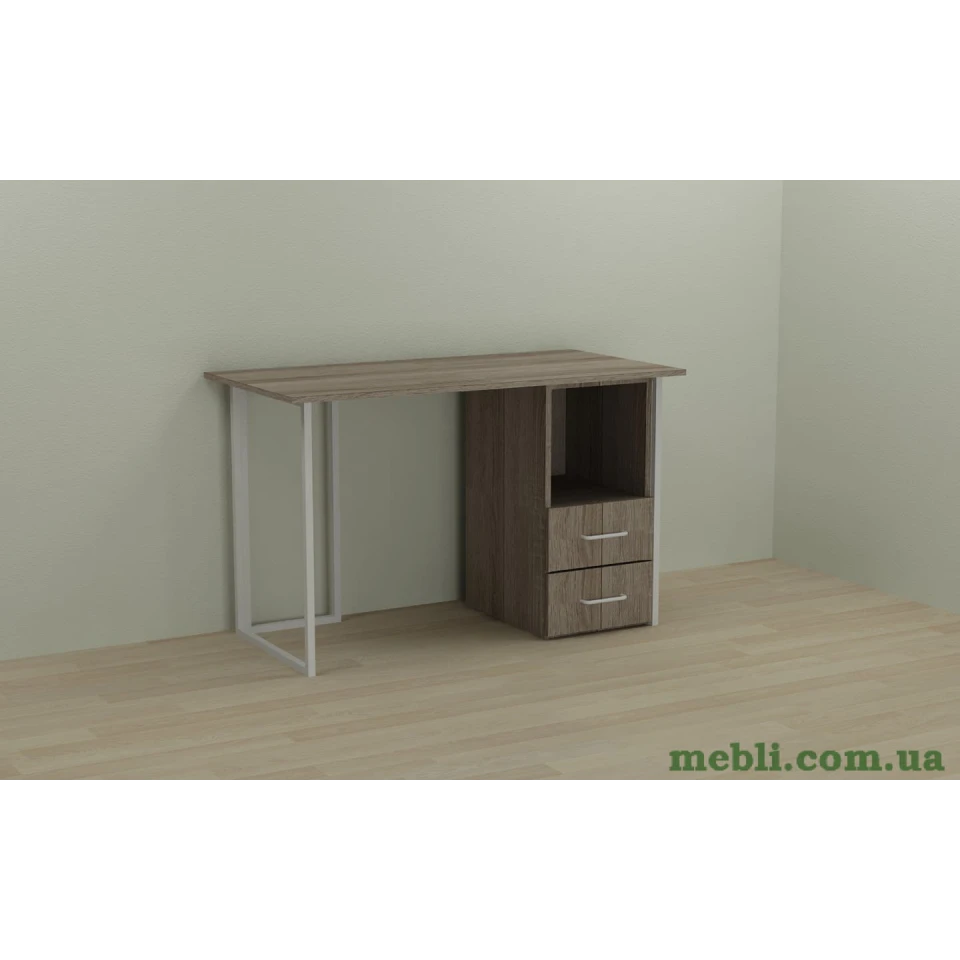 Комп'ютерний стіл Ferrum-decor Отто 75x140x70 білий ДСП Дуб Сонома Труфель 16мм