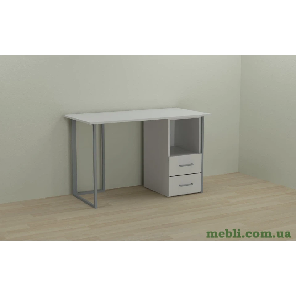 Комп'ютерний стіл Ferrum-decor Отто 75x140x70 сірий ДСП Білий 16мм