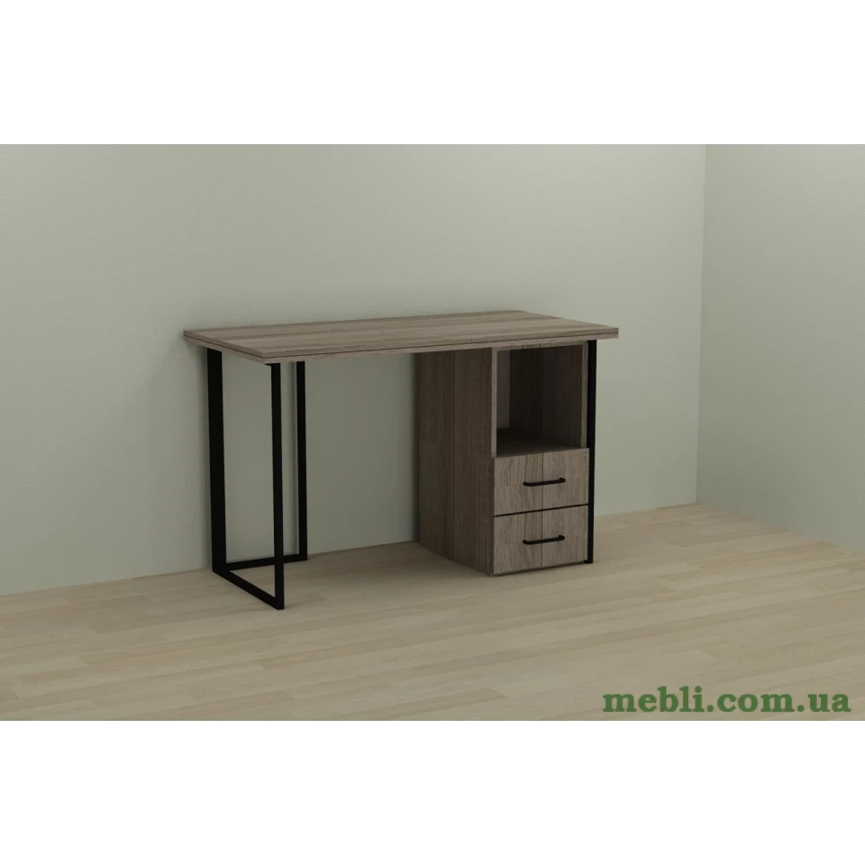 Комп'ютерний стіл Ferrum-decor Отто 76x120x60 чорний ДСП Дуб Сонома Трюфель 32мм