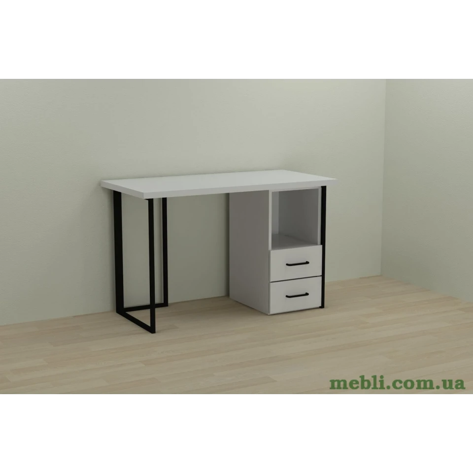 Комп'ютерний стіл Ferrum-decor Отто 76x140x70 чорний ДСП Білий 32мм