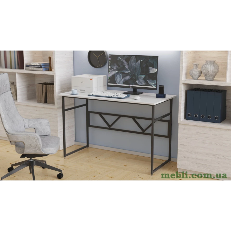 Комп'ютерний стіл Ferrum-decor Райан 75x100x70 чорний ДСП Білий 16мм