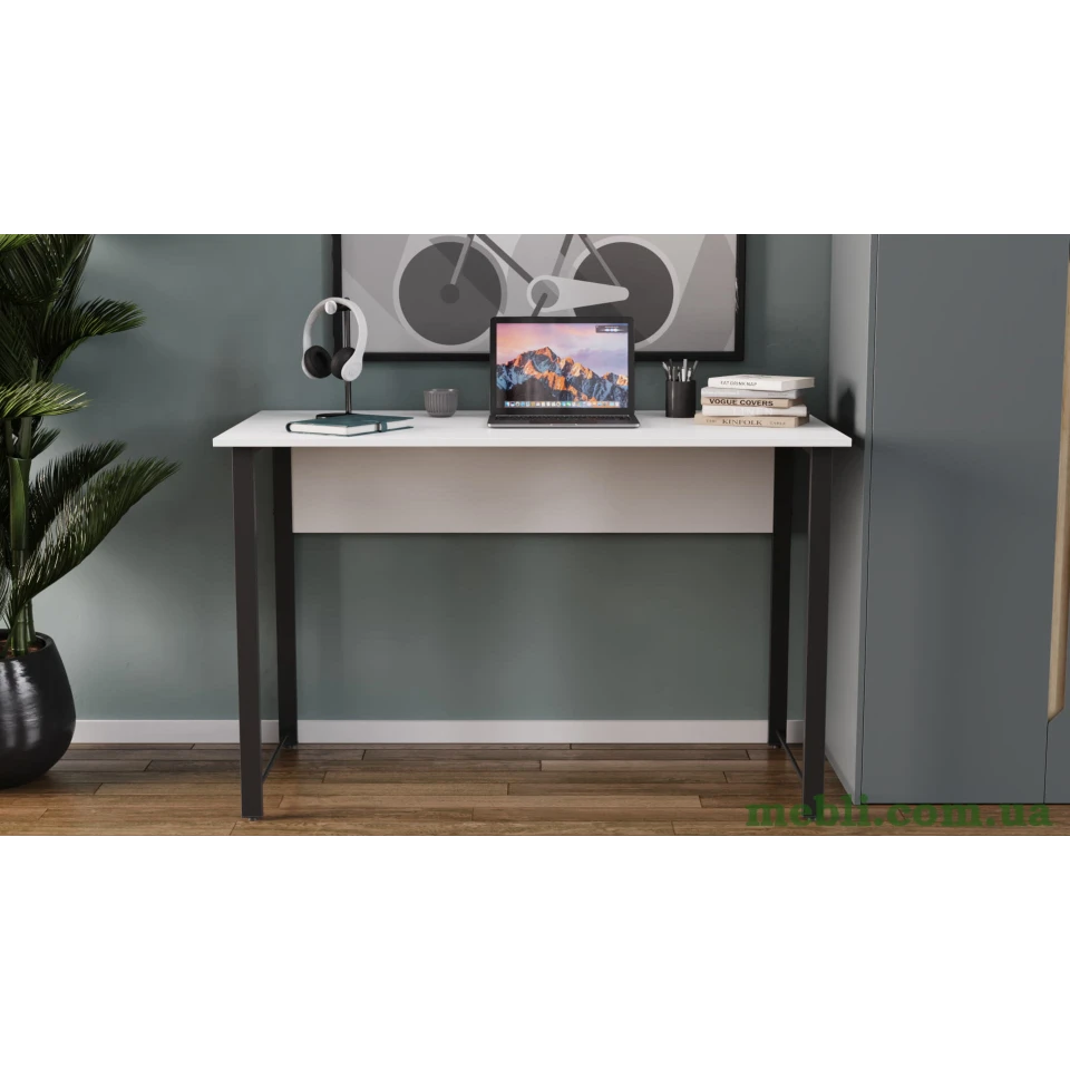 Комп'ютерний стіл Ferrum-decor Райан 75x120x70 чорний ДСП Білий 16мм