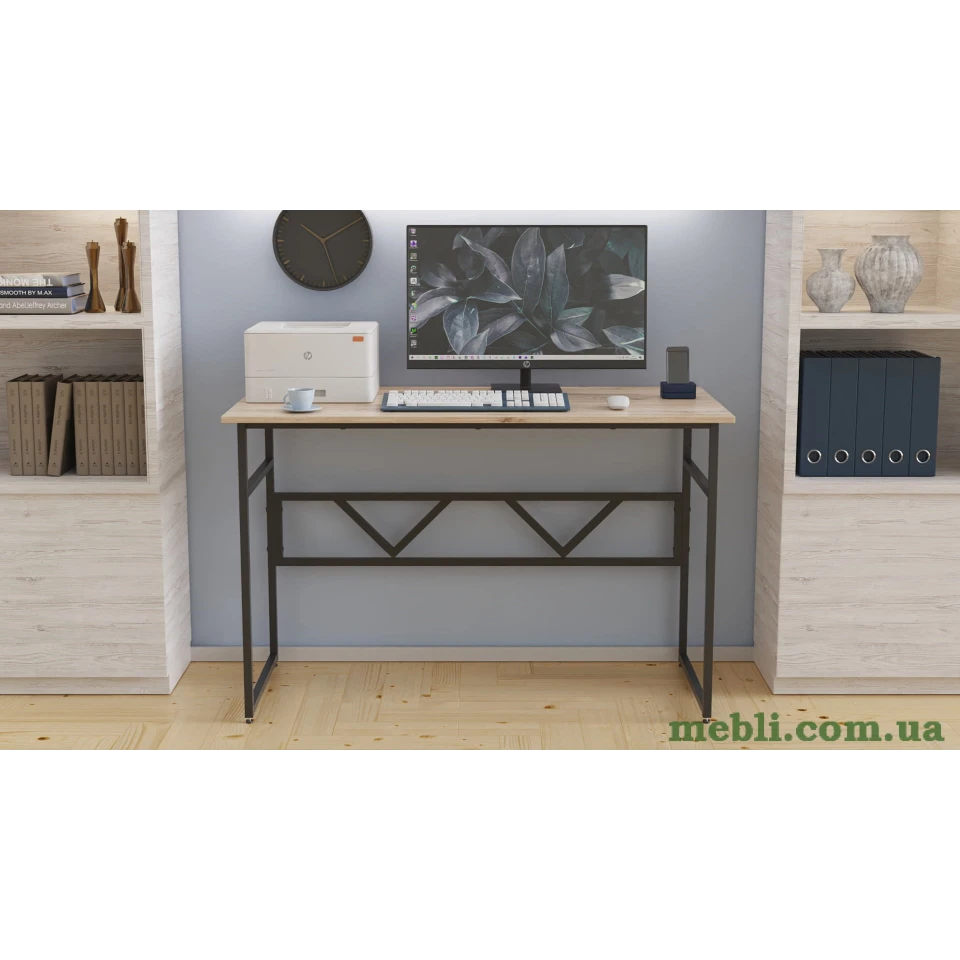 Комп'ютерний стіл Ferrum-decor Райан 75x120x70 чорний ДСП Дуб Артизан 16мм