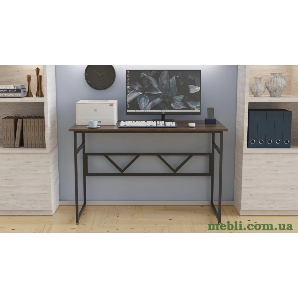 Комп'ютерний стіл Ferrum-decor Райан 75x120x70 чорний ДСП Дуб Сонома Труфель 16мм
