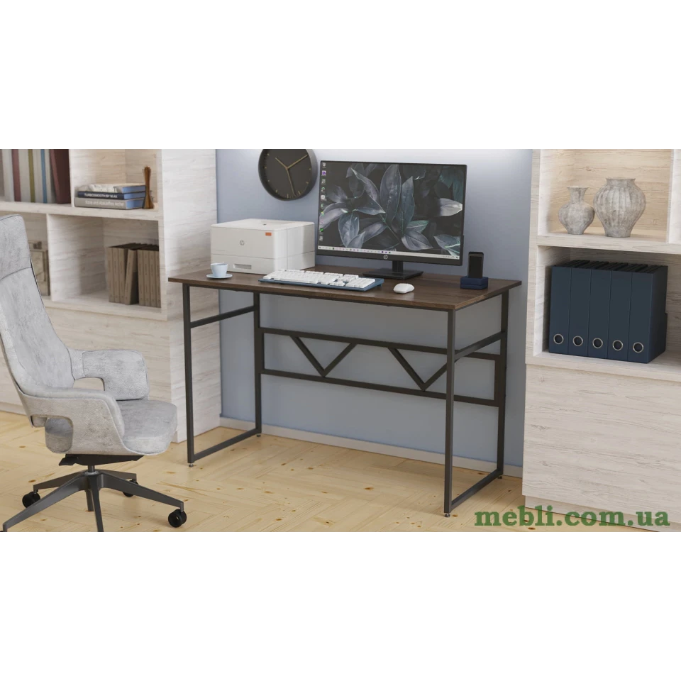 Комп'ютерний стіл Ferrum-decor Райан 75x120x70 чорний ДСП Дуб Сонома Труфель 16мм