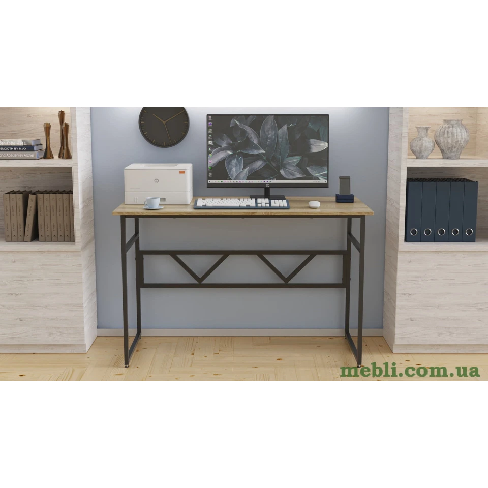 Комп'ютерний стіл Ferrum-decor Райан 75x140x70 чорний ДСП Дуб Сонома 16мм