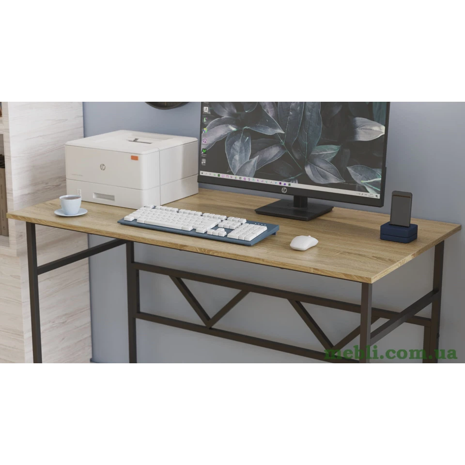 Комп'ютерний стіл Ferrum-decor Райан 75x140x70 чорний ДСП Дуб Сонома 16мм
