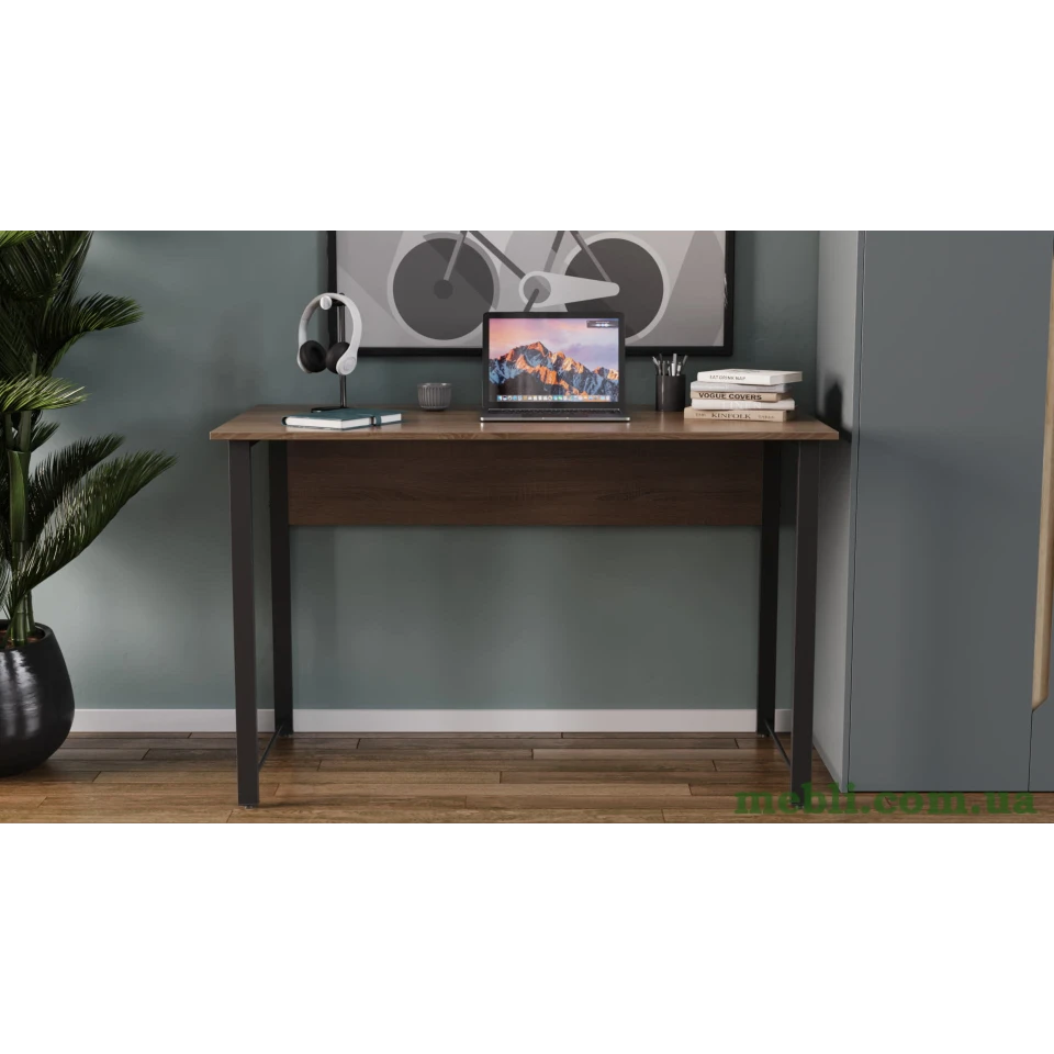 Комп'ютерний стіл Ferrum-decor Райан 75x140x70 чорний ДСП Дуб Сонома Труфель 16мм
