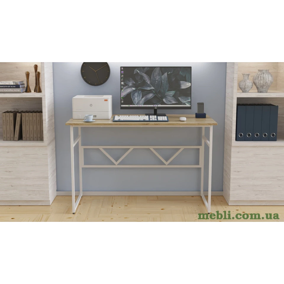Комп'ютерний стіл Ferrum-decor Раян 75x100x60 білий ДСП Дуб Сонома 16мм