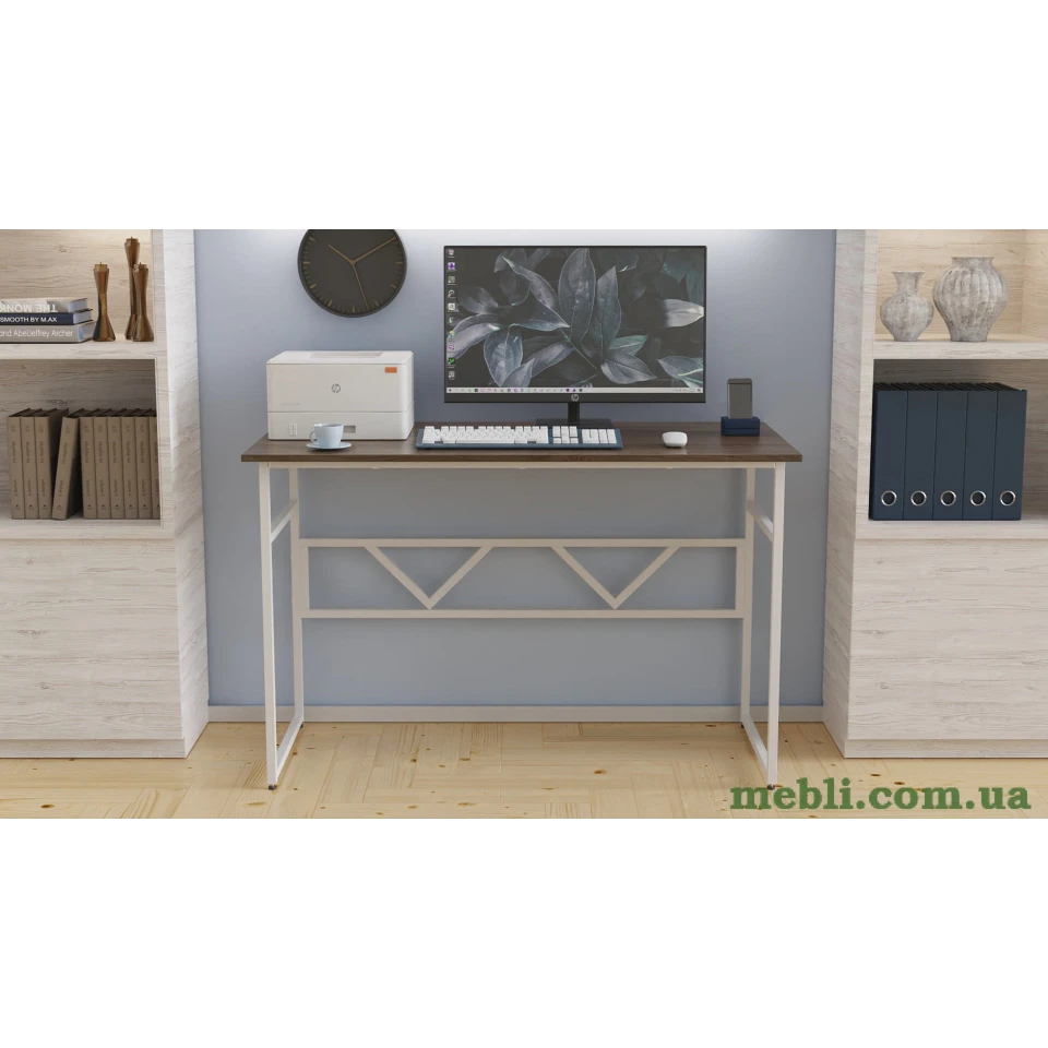 Комп'ютерний стіл Ferrum-decor Раян 75x120x60 білий ДСП Дуб Сонома Труфель 16мм