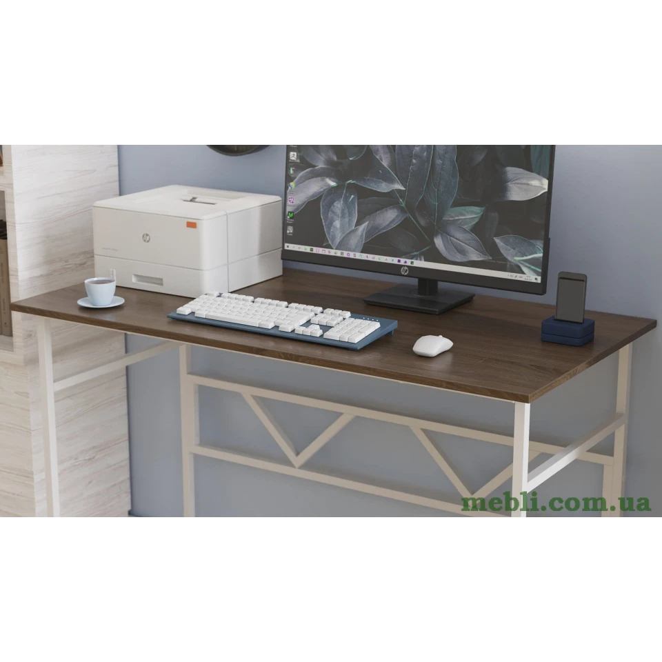 Комп'ютерний стіл Ferrum-decor Раян 75x120x60 білий ДСП Дуб Сонома Труфель 16мм