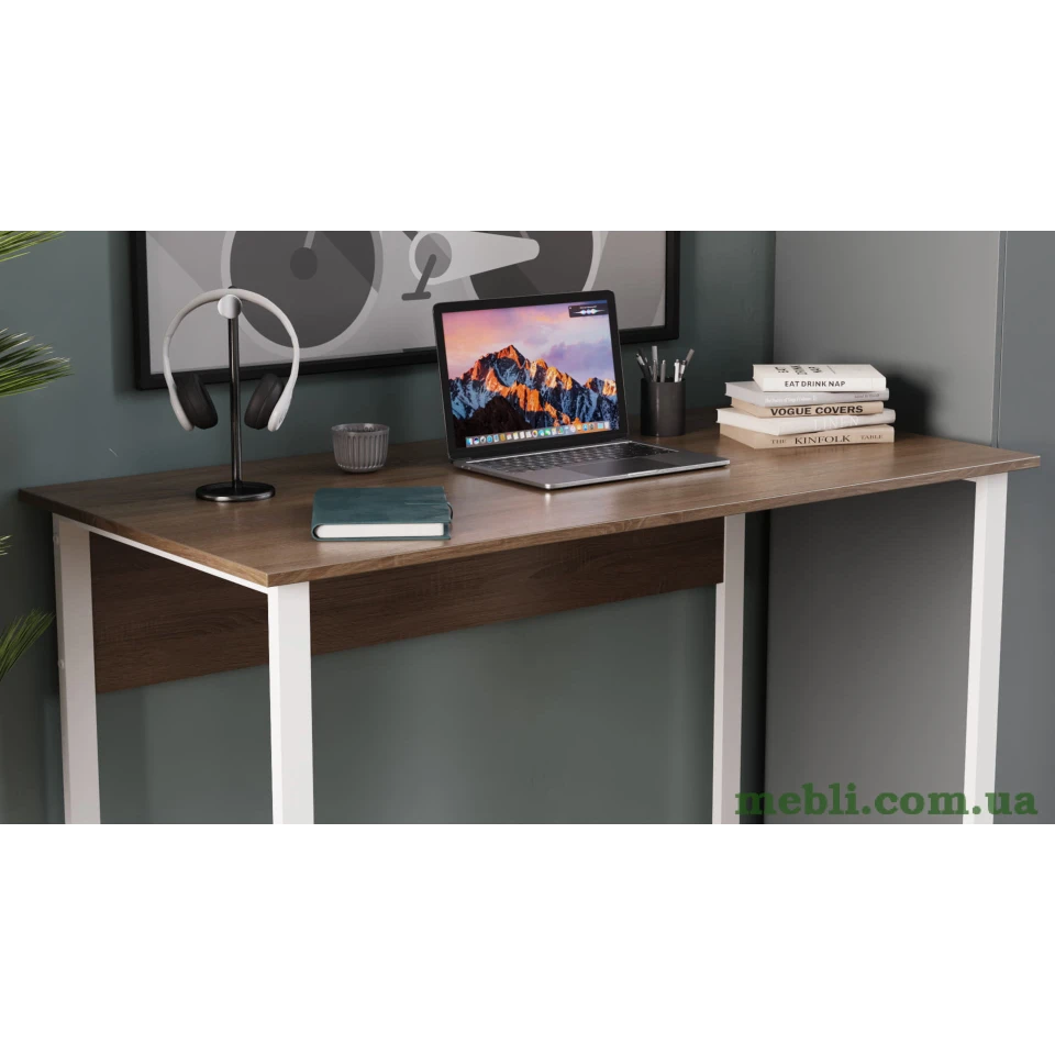 Комп'ютерний стіл Ferrum-decor Раян 75x140x70 білий ДСП Дуб Сонома 16мм