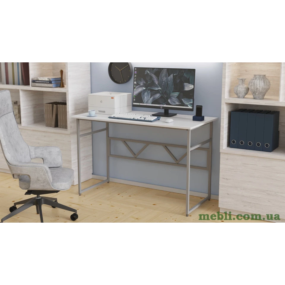 Комп'ютерний стіл Ferrum-decor Раян 75x140x70 сірий ДСП Білий 16мм
