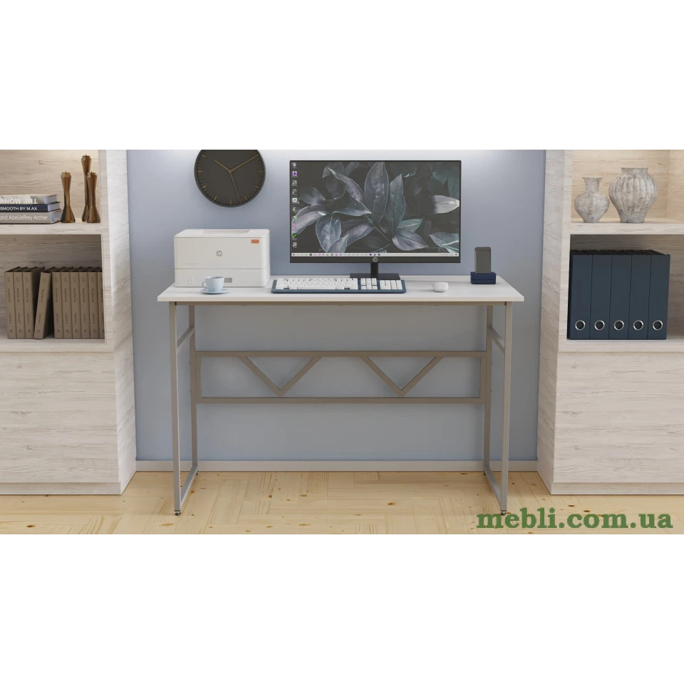 Комп'ютерний стіл Ferrum-decor Раян 75x140x70 сірий ДСП Білий 16мм