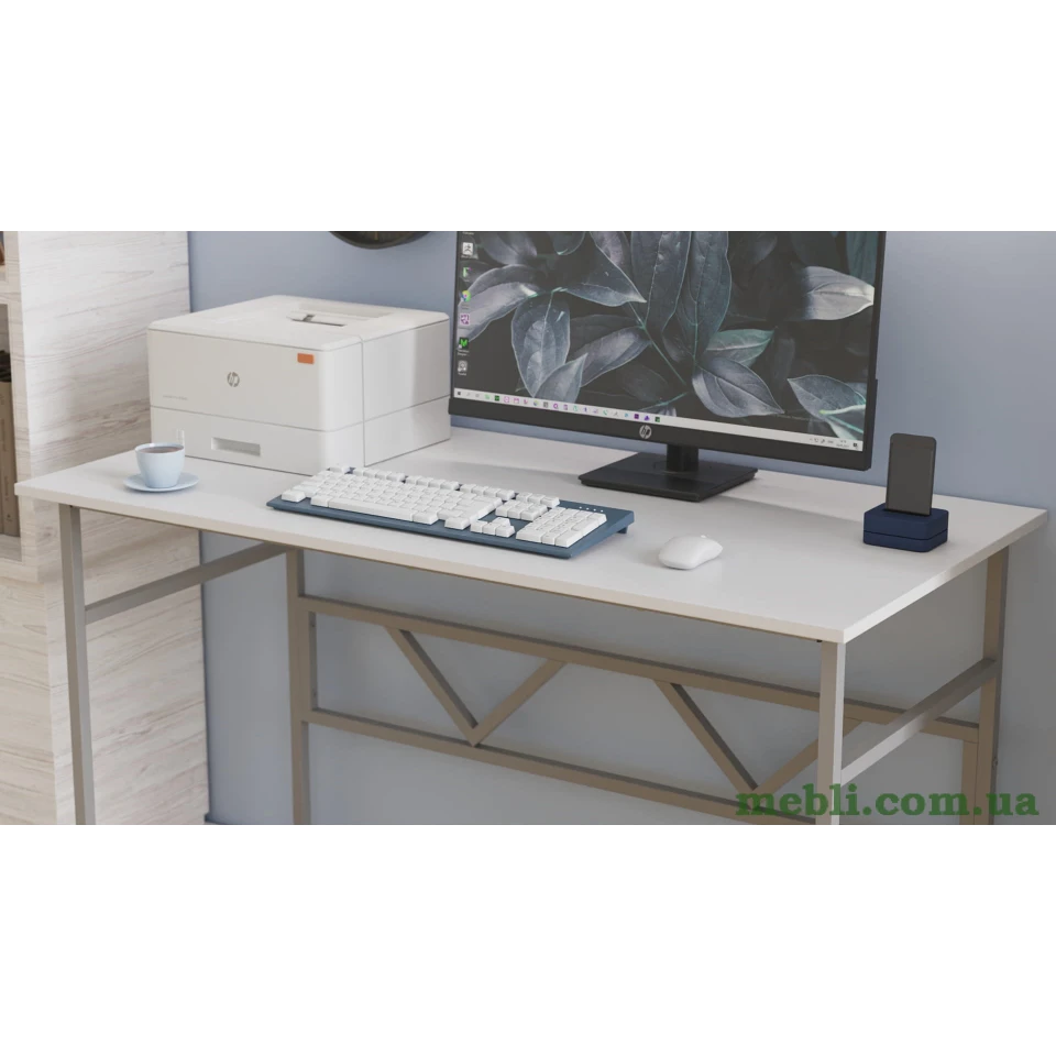 Комп'ютерний стіл Ferrum-decor Раян 75x140x70 сірий ДСП Білий 16мм