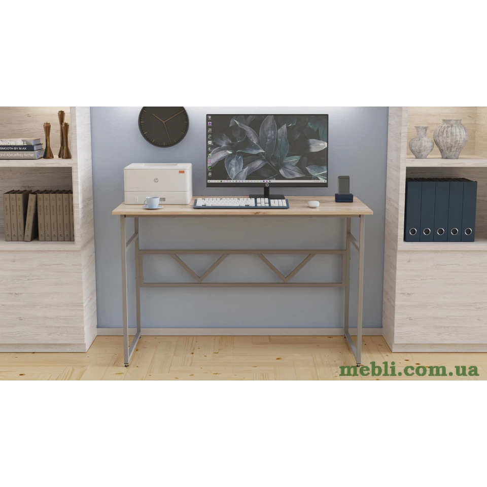 Комп'ютерний стіл Ferrum-decor Раян 75x140x70 сірий ДСП Дуб Артізан 16мм
