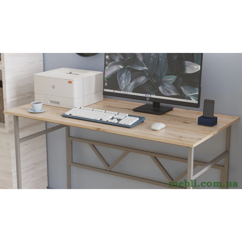 Комп'ютерний стіл Ferrum-decor Раян 75x140x70 сірий ДСП Дуб Артізан 16мм