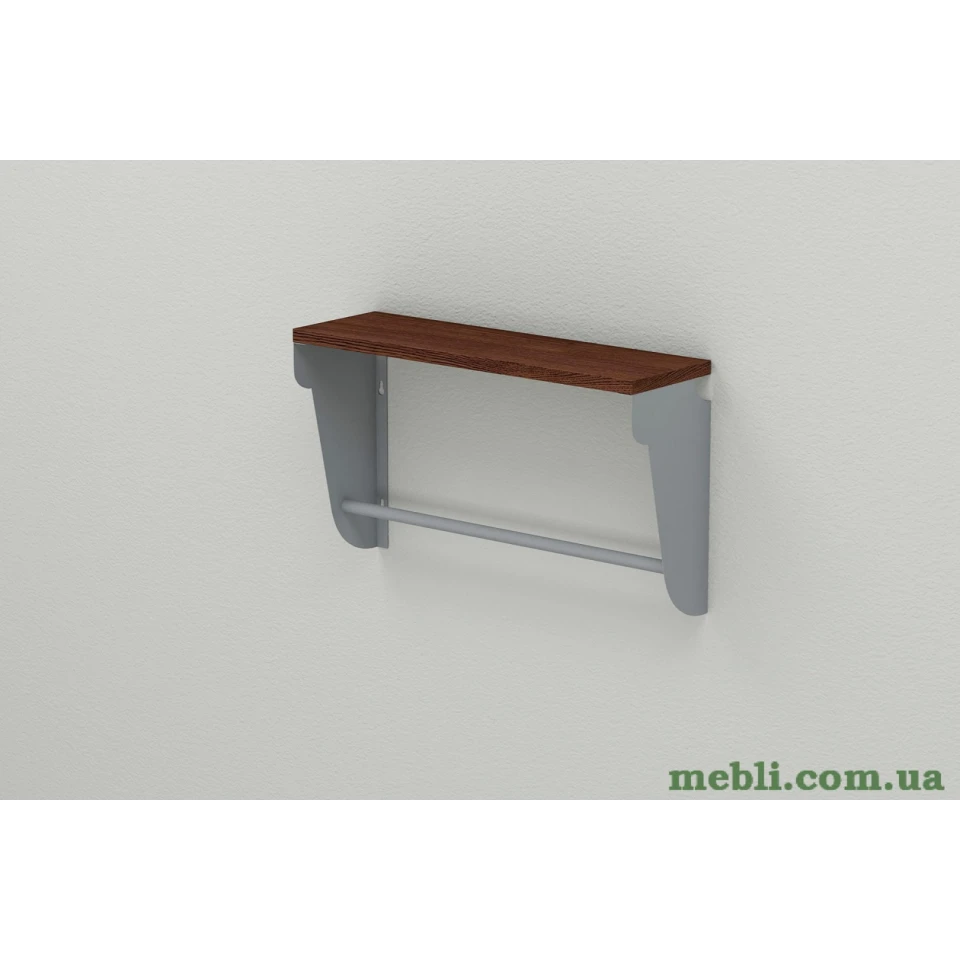 Настінна полиця Ferrum-decor Світ 300x600x150 метал Сірий ДСП Венге