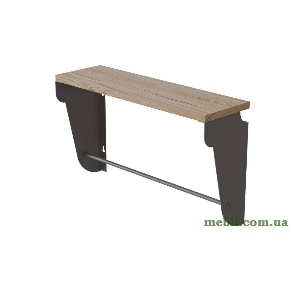 Полиця настінна Ferrum-decor Світ 300x500x150 метал Сірий ДСП Артізан
