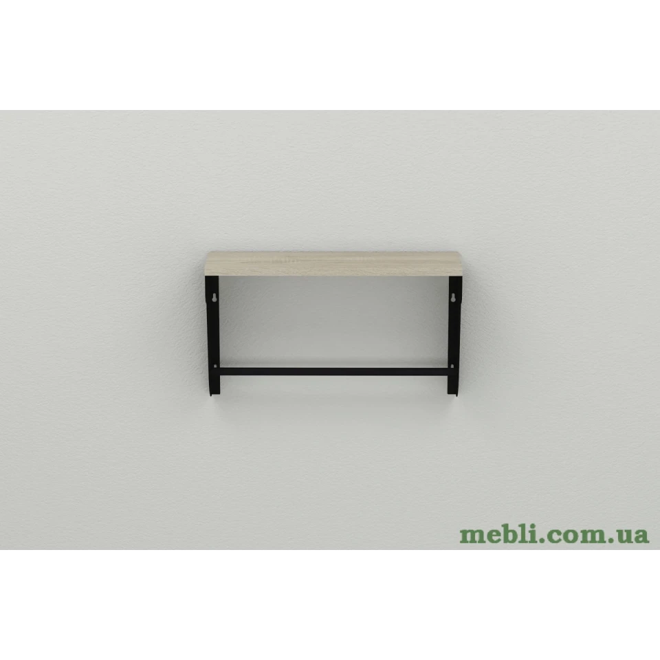 Полиця настінна Ferrum-decor Світ 300x500x150 метал Чорний ДСП Сонома