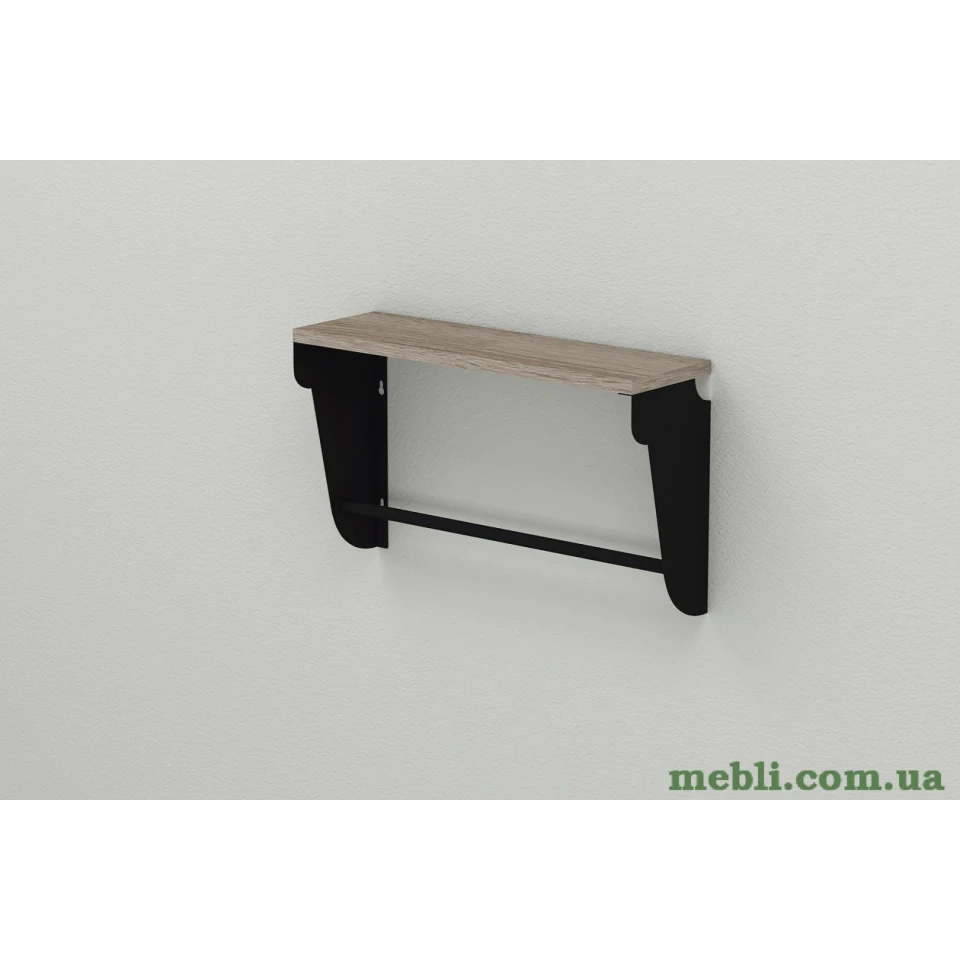 Полиця настінна Ferrum-decor Світ 300x500x150 метал Чорний ДСП Сонома Трюфель