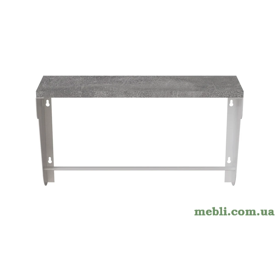 Полиця настінна Ferrum-decor Світ 300x600x150 метал Білий ДСП Бетон