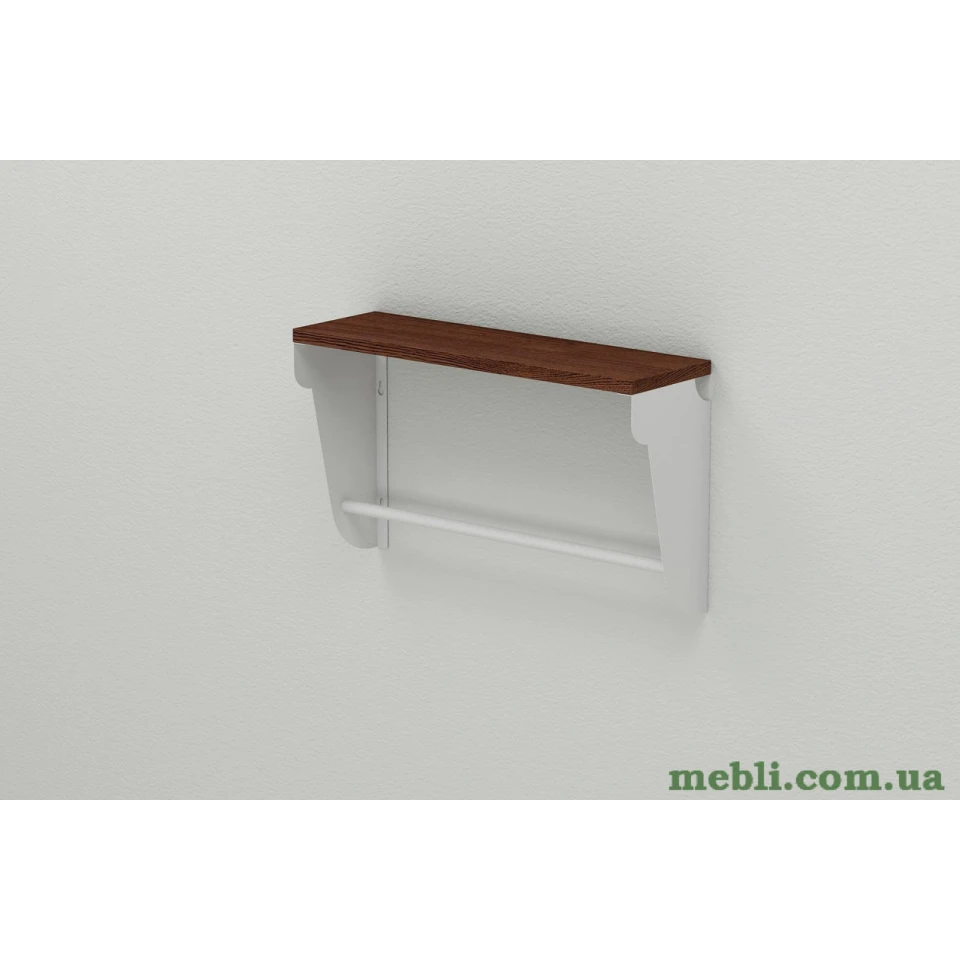 Полиця настінна Ferrum-decor Світ 300x600x150 метал Білий ДСП Венге