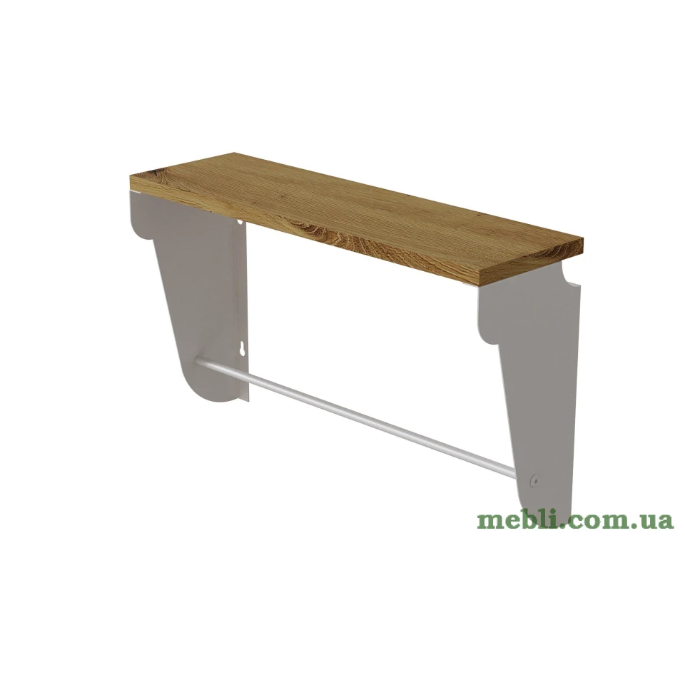 Полиця настінна Ferrum-decor Світ 300x600x150 метал Білий ДСП Дуб Артізан