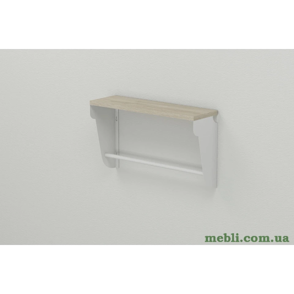 Полиця настінна Ferrum-decor Світ 300x600x150 метал Білий ДСП Сонома