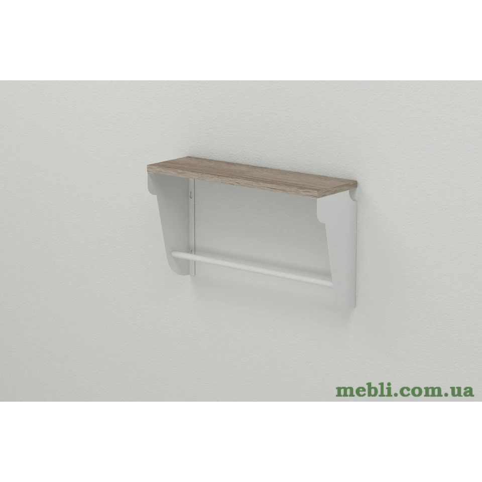 Полиця настінна Ferrum-decor Світ 300x600x150 метал Білий ДСП Сонома Трюфель