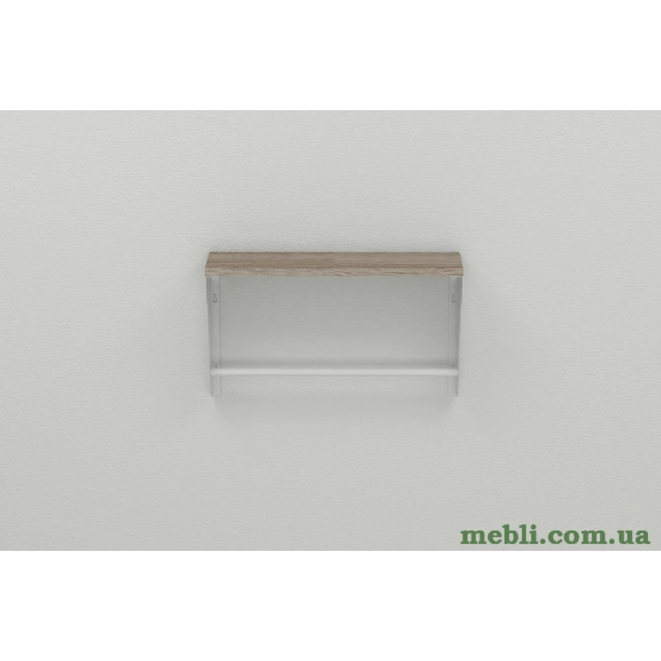 Полиця настінна Ferrum-decor Світ 300x600x150 метал Білий ДСП Сонома Трюфель