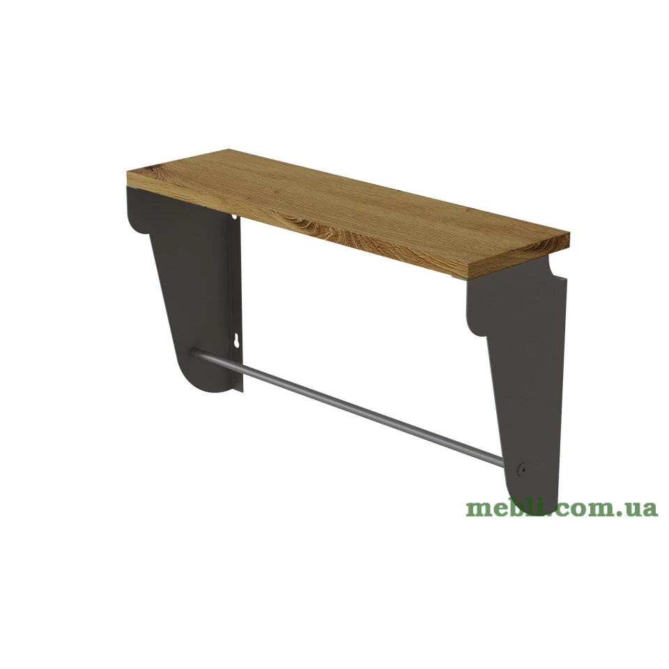Полиця настінна Ferrum-decor Світ 300x600x150 метал Сірий ДСП Дуб Артізан