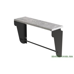 Полиця настінна Ferrum-decor Світ 300x600x150 метал Чорний ДСП Бетон