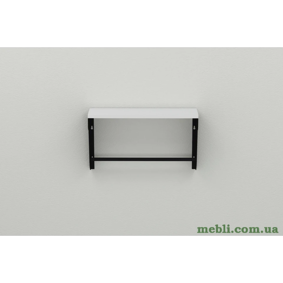 Полиця настінна Ferrum-decor Світ 300x600x150 метал Чорний ДСП Білий
