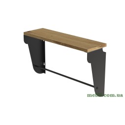 Полиця настінна Ferrum-decor Світ 300x600x150 метал Чорний ДСП Дуб Артізан