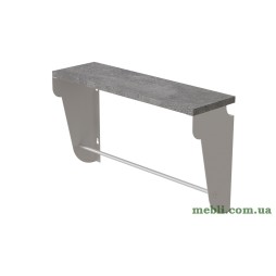 Полиця настінна Ferrum-decor Світ 300x700x150 метал Білий ДСП Бетон